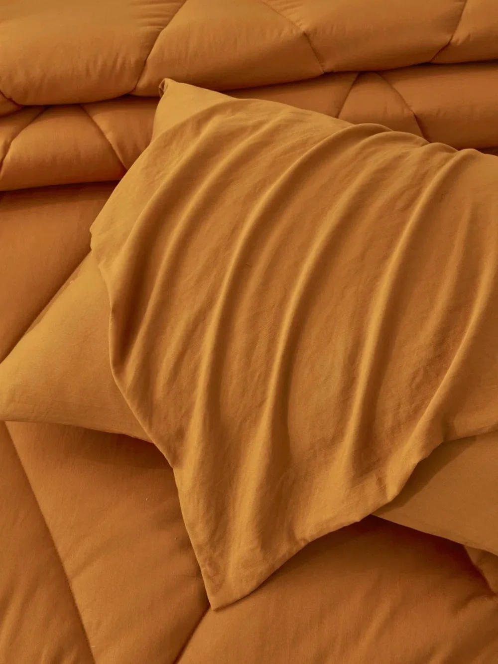 Solid Caramel Comforter Set - Cozy Microfiber Bedding